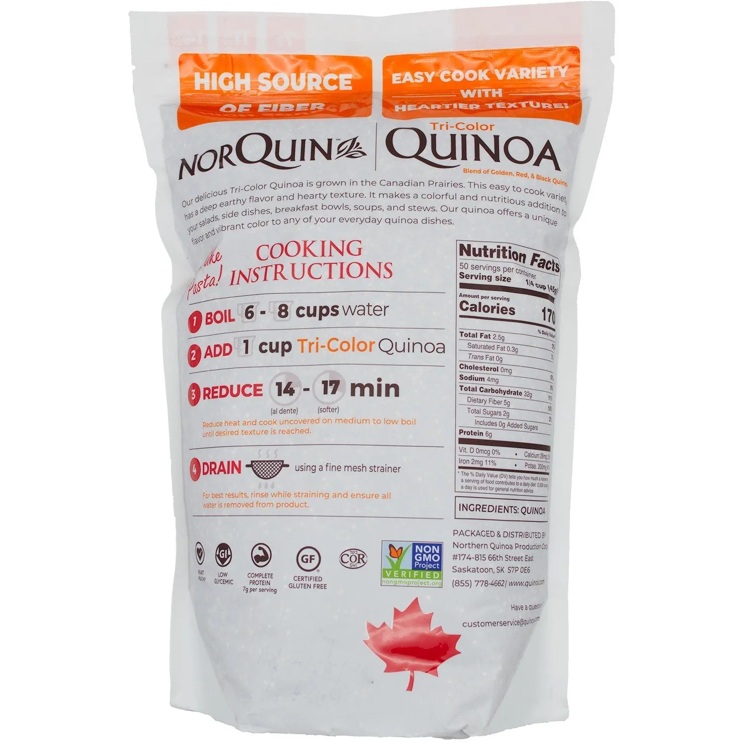 NorQuin Canadian Grown Tri-Color Quinoa