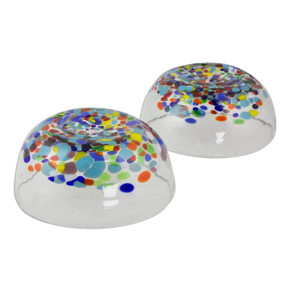 Novica Confetti Festival Blown Glass Bowls (Pair)