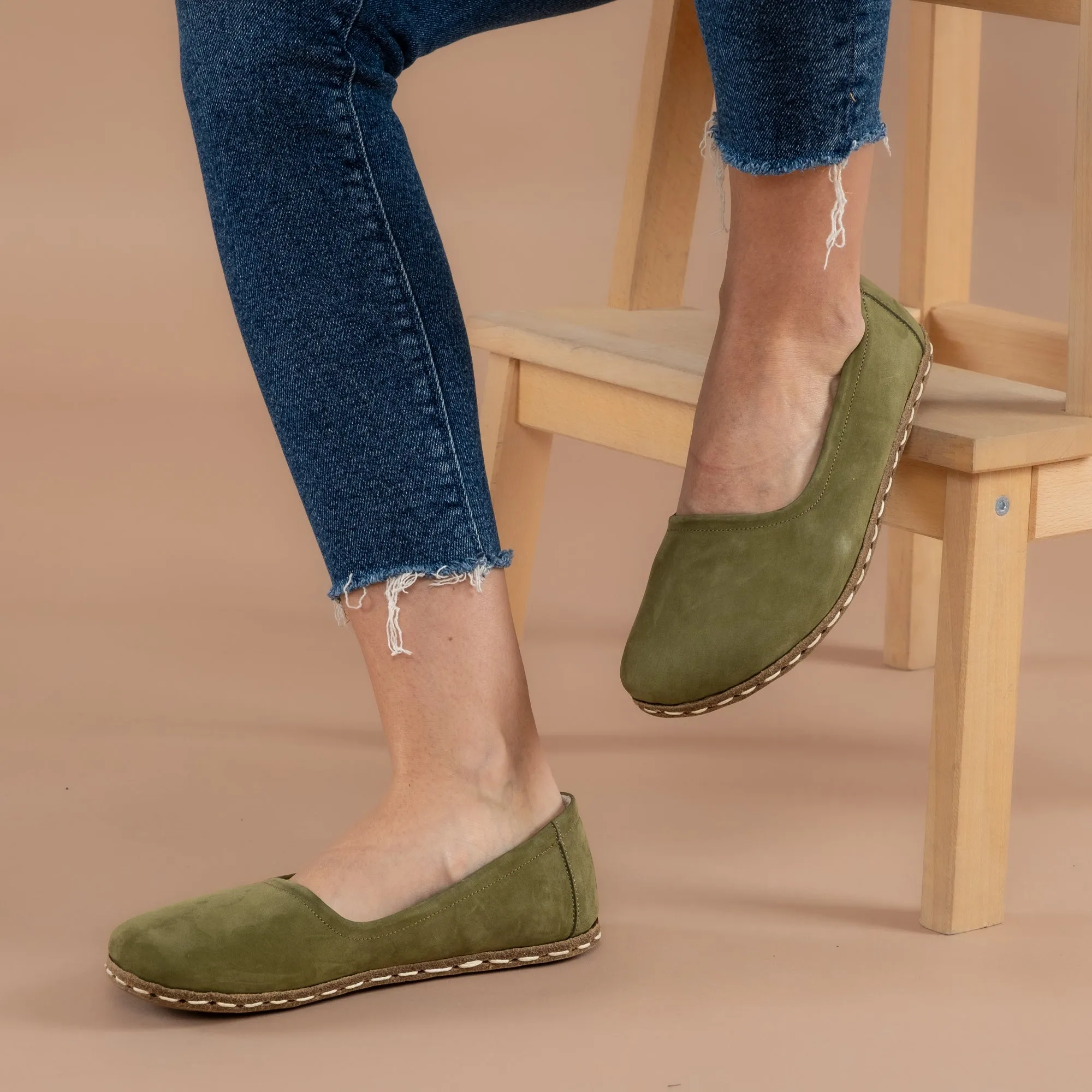 Olive Green Barefoot Ballet Flats