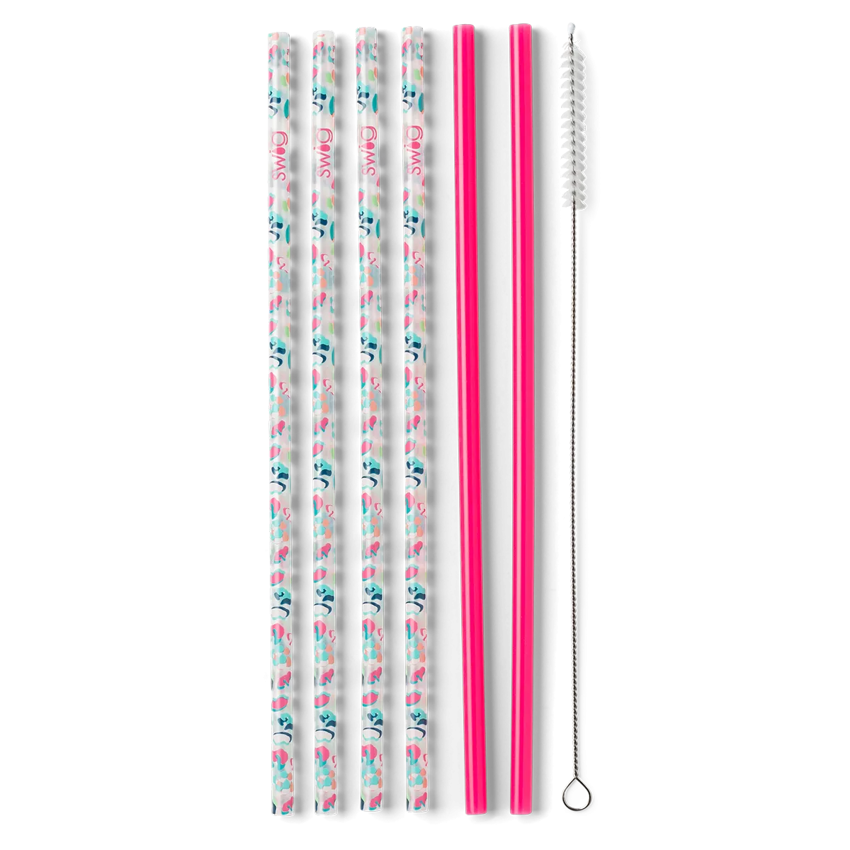 Party Animal   Hot Pink Reusable Straw Set