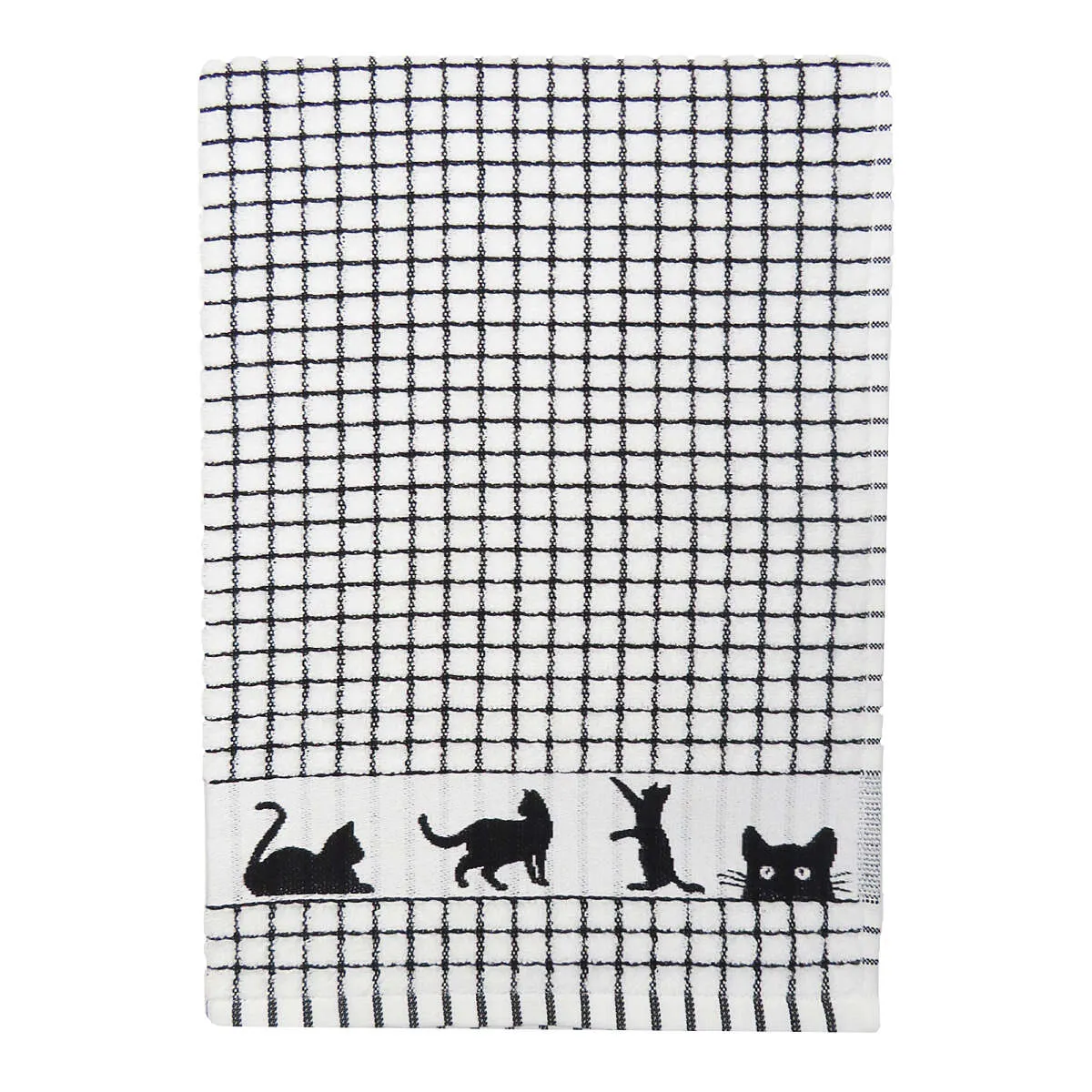 Poli-Dri Black Cat Cotton Jacquard Tea Towel