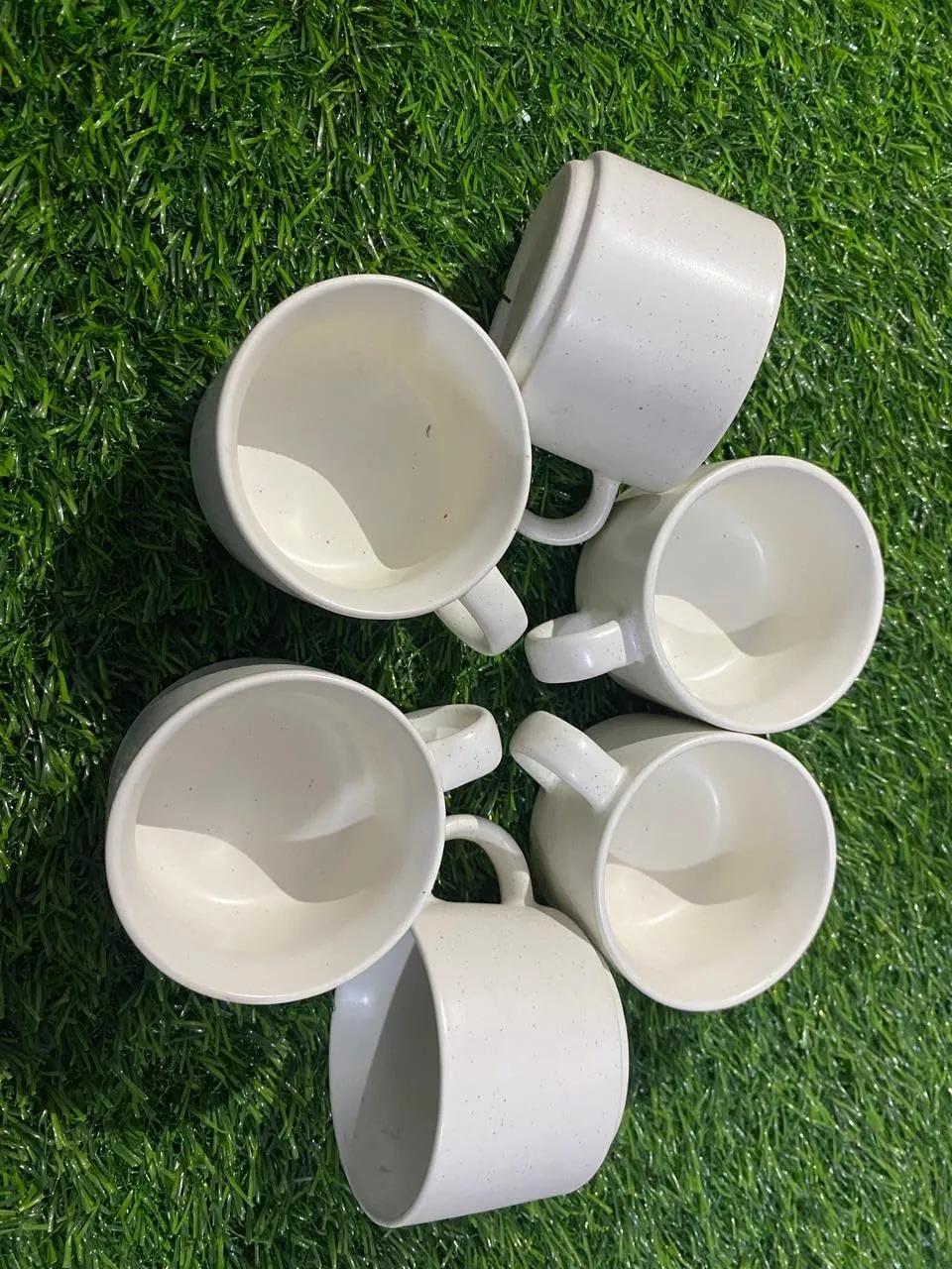 Premium Ceramic Coffee/Tea Cups - Set of 6, 150ML Each - Round Shape, Microwave Safe - Ideal for Home, Office, or Hotel Use (White)