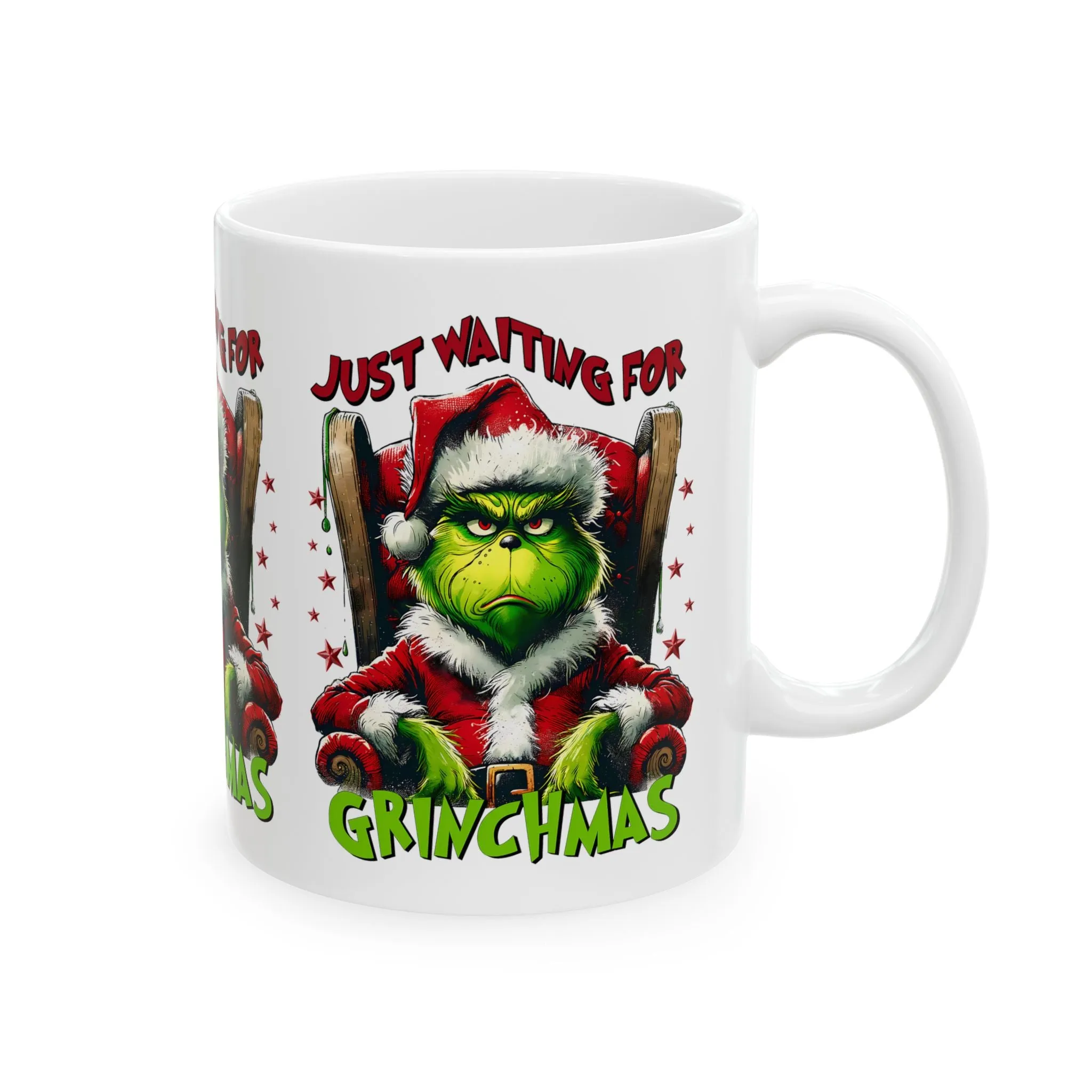 Princess Grace Grinch Christmas Mug - Just Waiting for Grinchmas - 11oz & 15oz