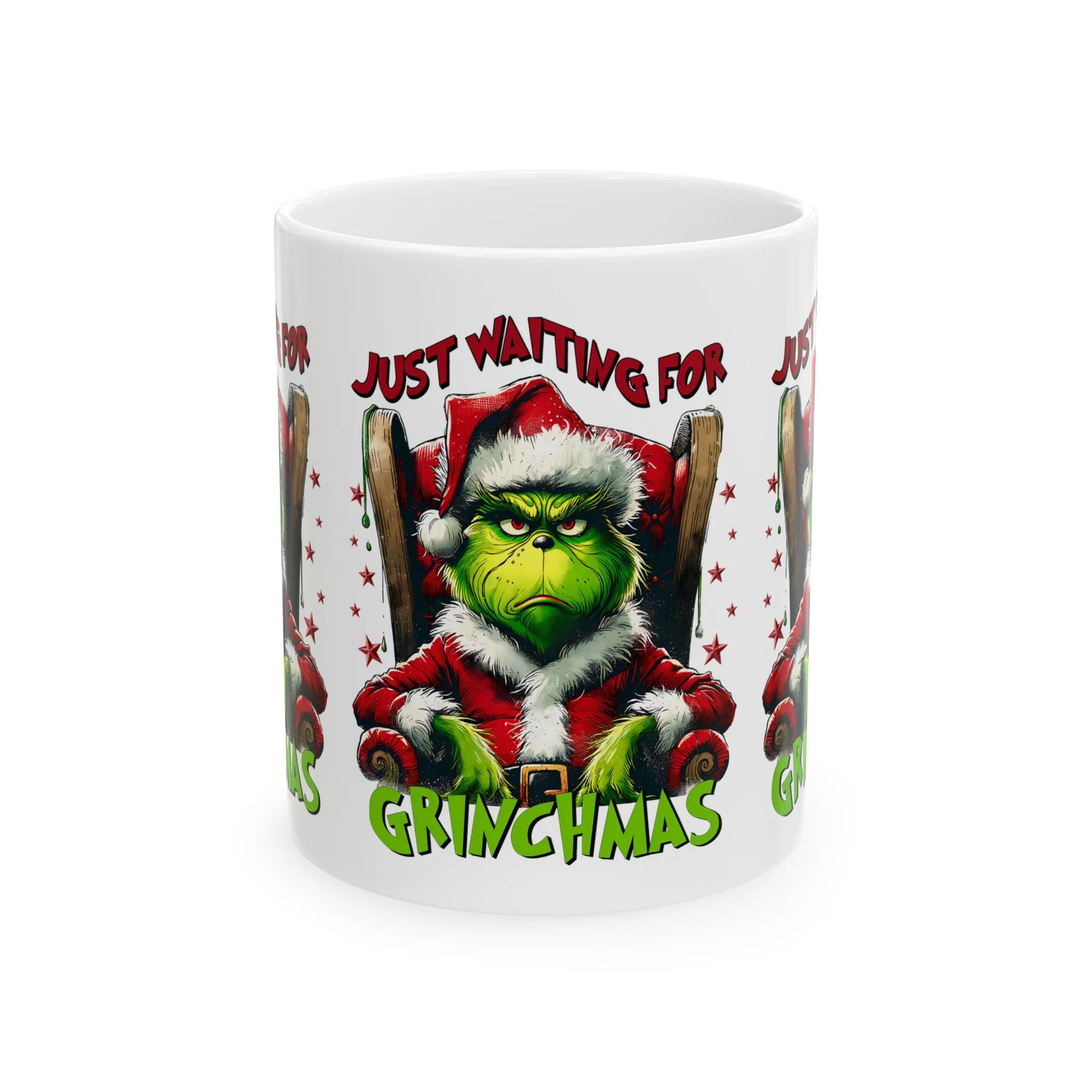 Princess Grace Grinch Christmas Mug - Just Waiting for Grinchmas - 11oz & 15oz