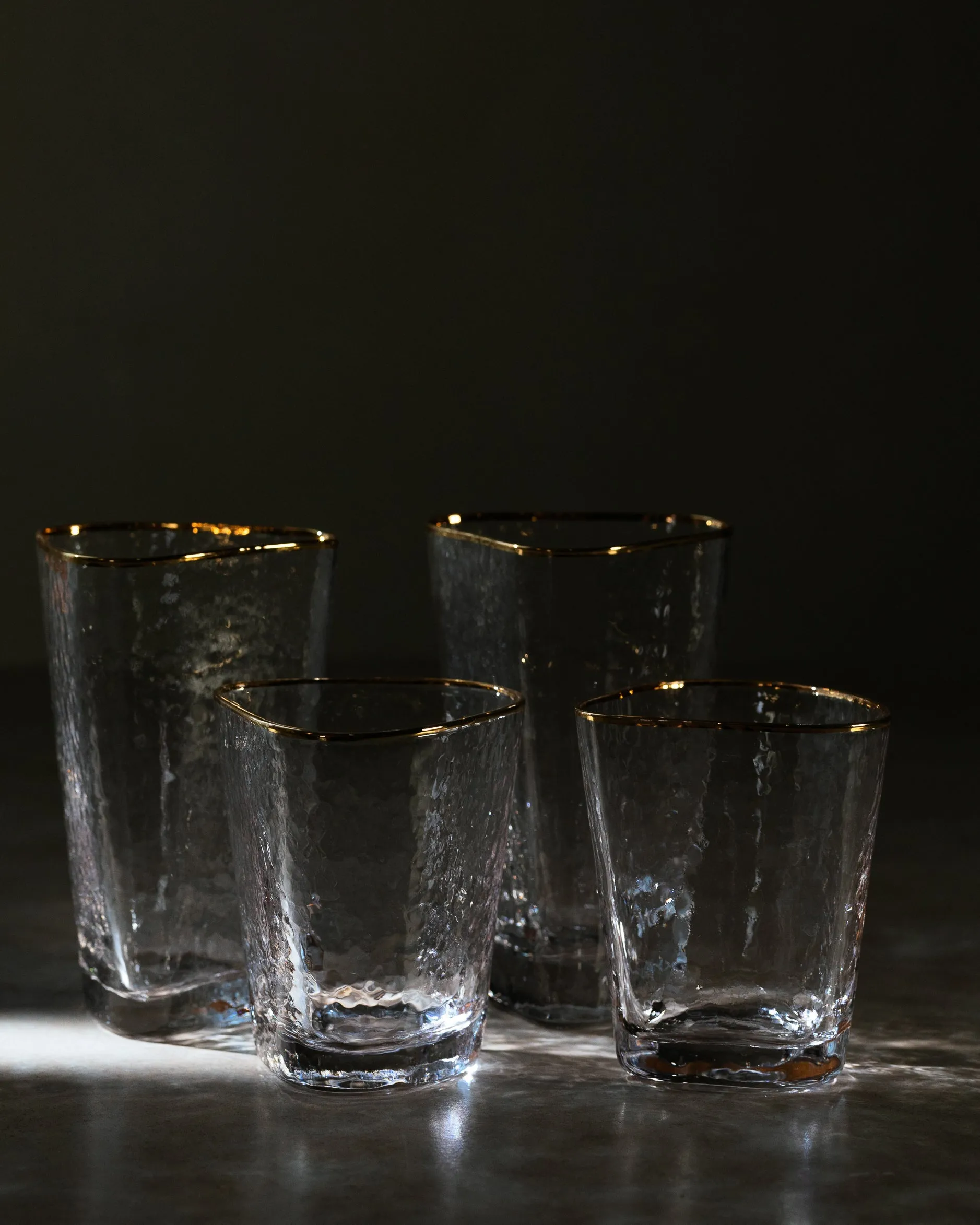 Roma Hammered Low Glasses (Set of 4)