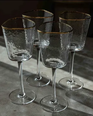 Roma Hammered Wine Glasses (Set of 4)