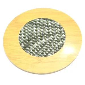 Round Shape Heating Insulation Wooden Coaster Heat Table Ware Pad Placemat for Hot Utensils set of 2