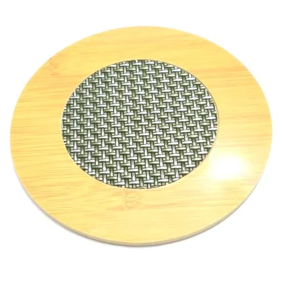 Round Shape Heating Insulation Wooden Coaster Heat Table Ware Pad Placemat for Hot Utensils set of 2