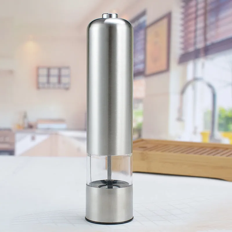 Stainless Steel Electrical Round Head Tall Shaker Salt and Pepper Grinder kitchenware