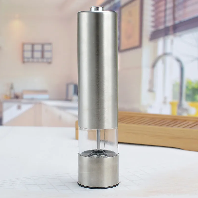 Stainless Steel Electrical Round Head Tall Shaker Salt and Pepper Grinder kitchenware