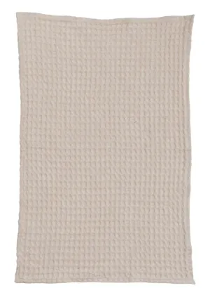 Stonewashed Cotton Waffle Weave Tea Towel, Natural