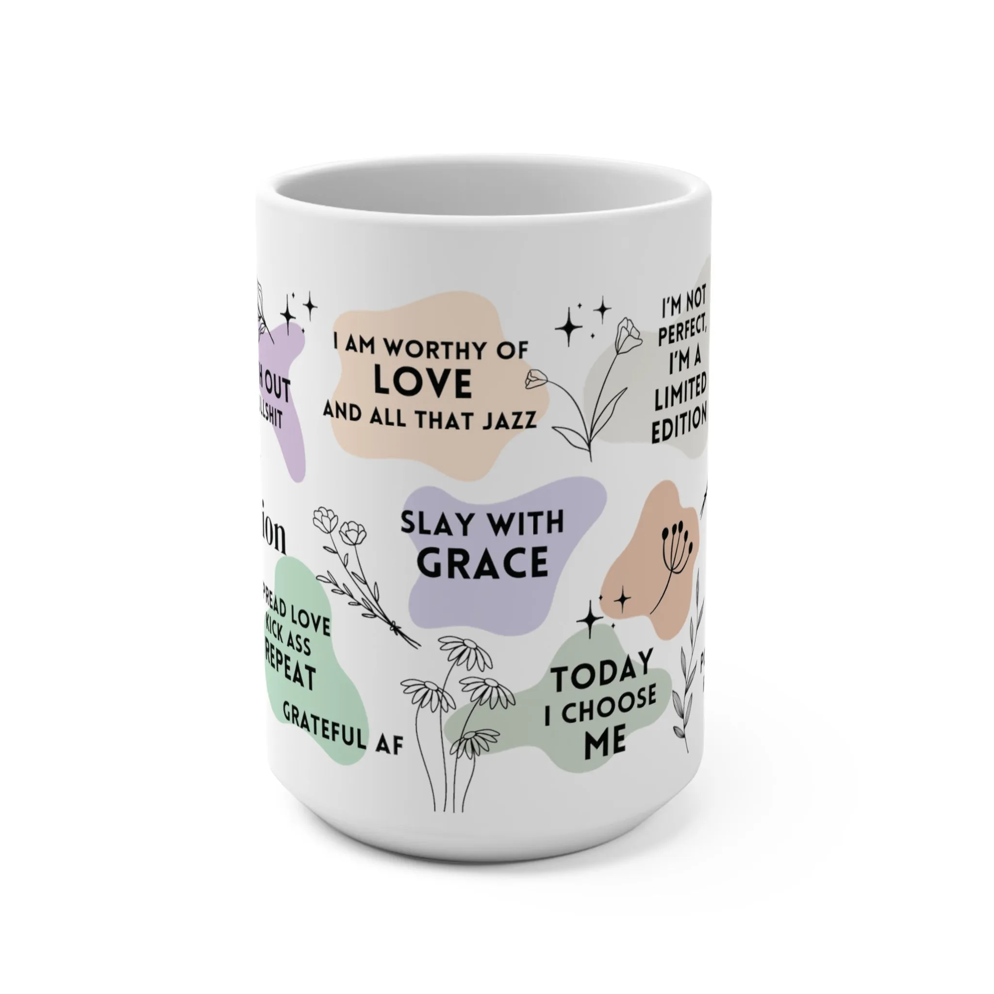 Swear Words Affirmations Tumbler Motivational Self Love Gift Coffee Mug 15oz