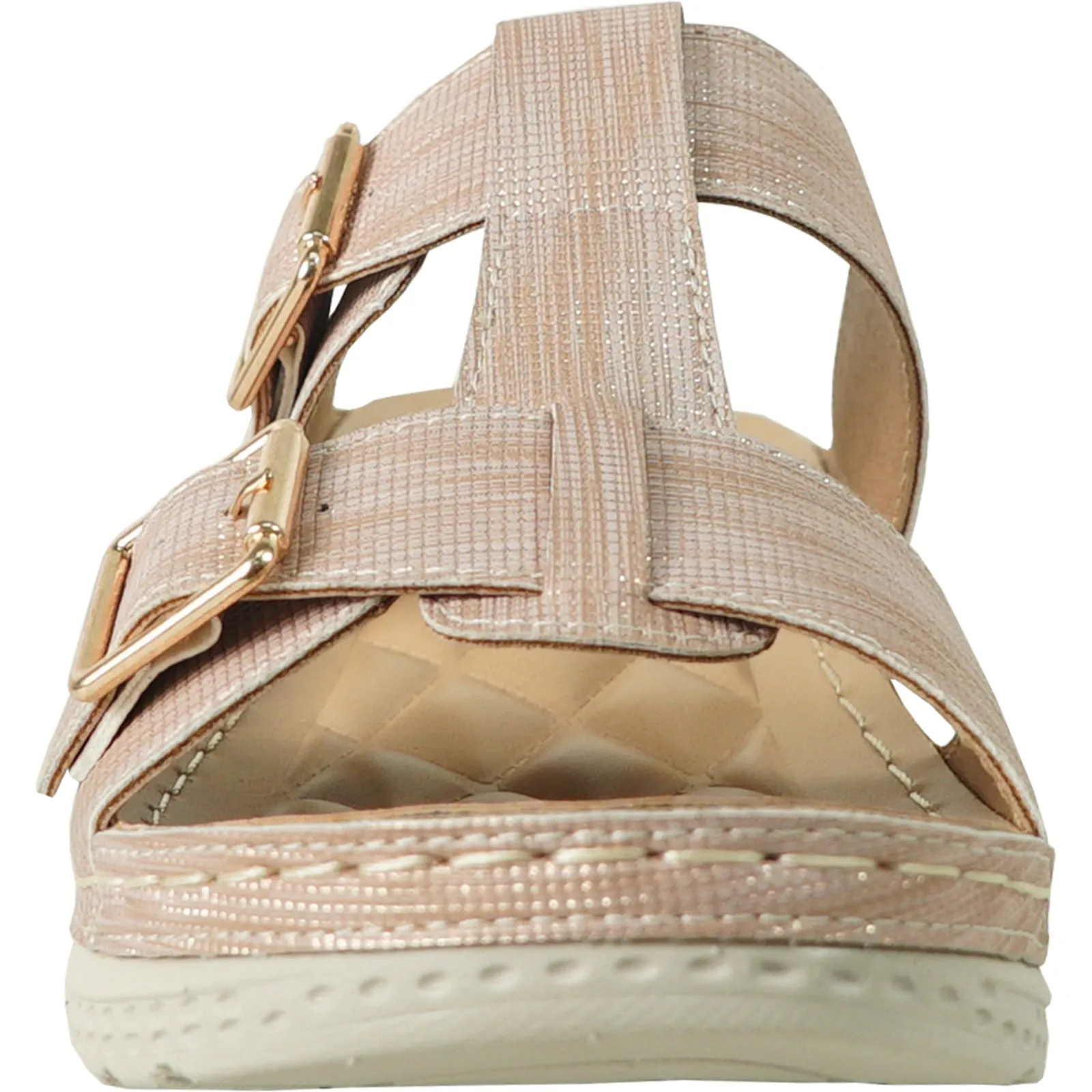 VANGELO Women Sandal CATHY-1 Wedge Sandal Champagne