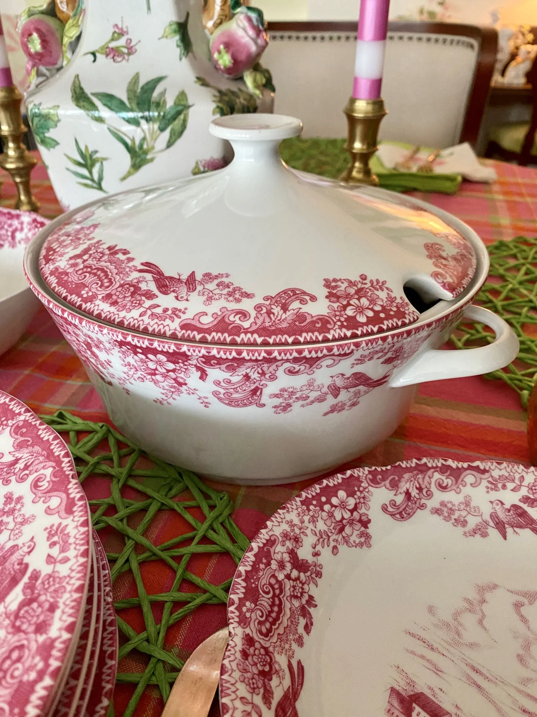 Vintage China - 11 Piece Set of Vintage 1960's Bavarian Pink Diadem China