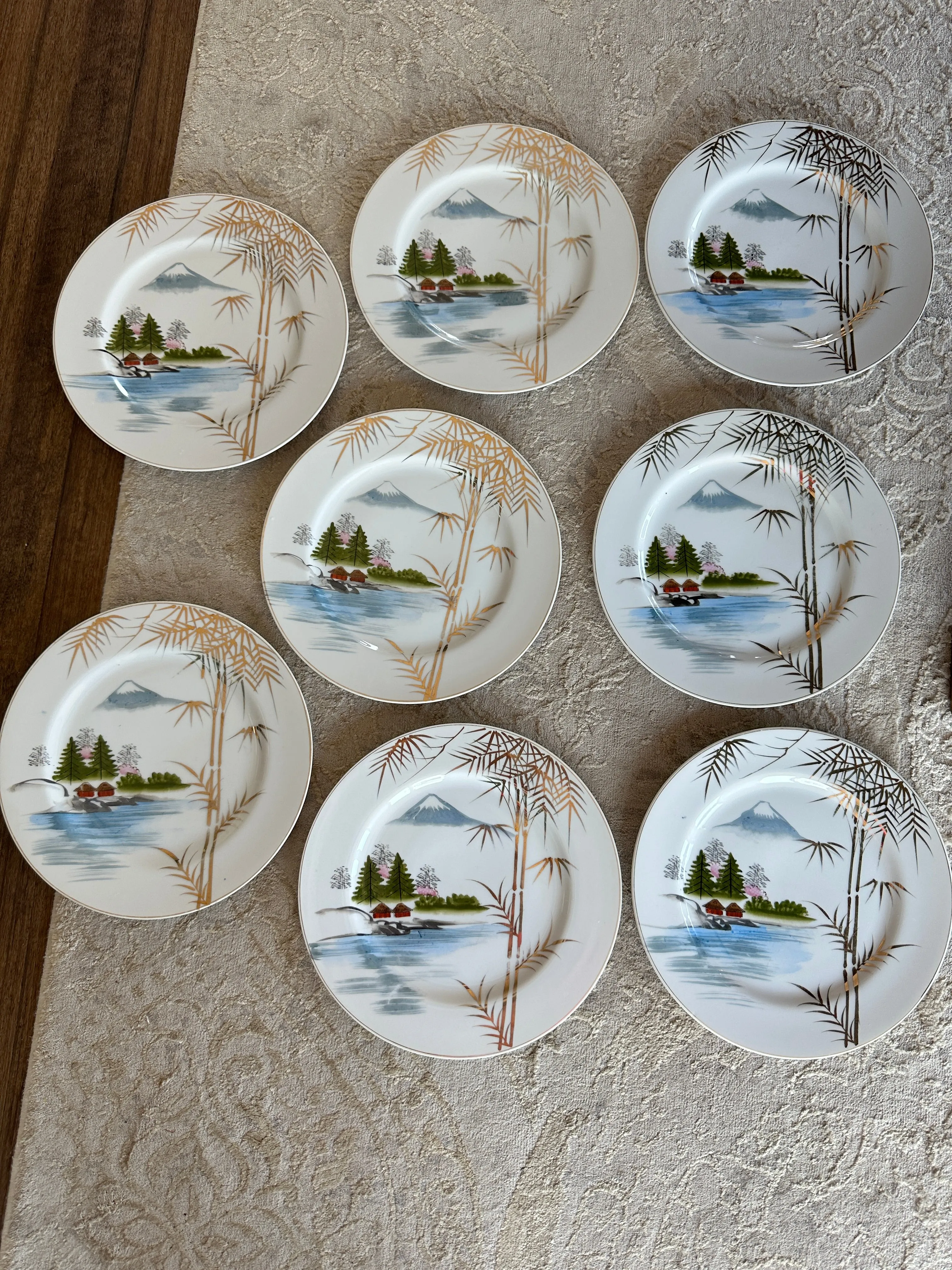 Vintage China Kutani Japan - dinner plates, berry bowl s, dessert plates