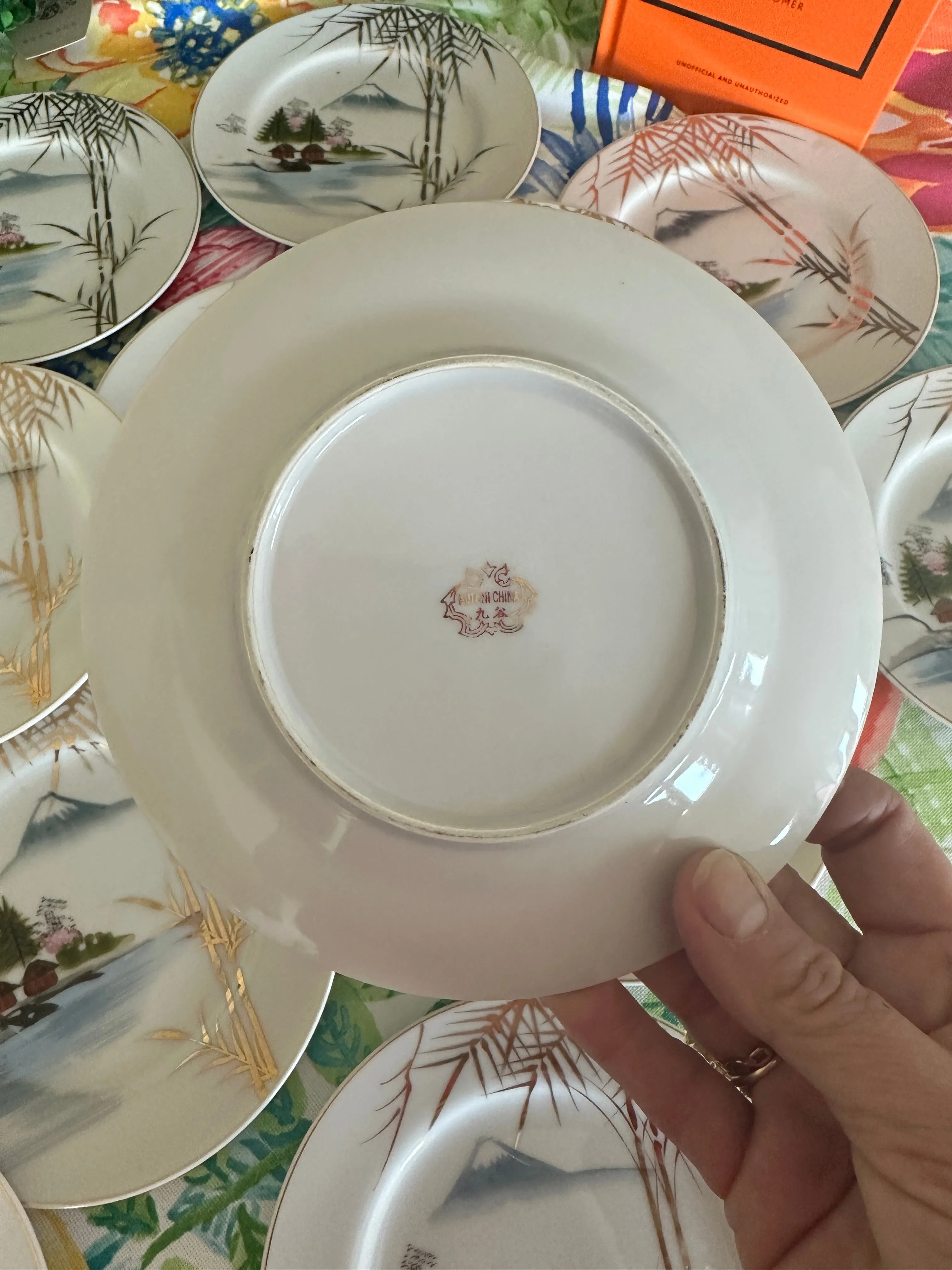 Vintage China Kutani Japan - dinner plates, berry bowl s, dessert plates