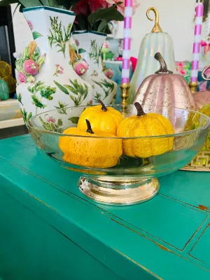 Vintage Crystal and Silverplate Serving Bowl