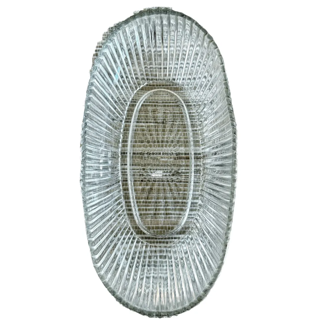 Vintage Ribbed Oval Dish