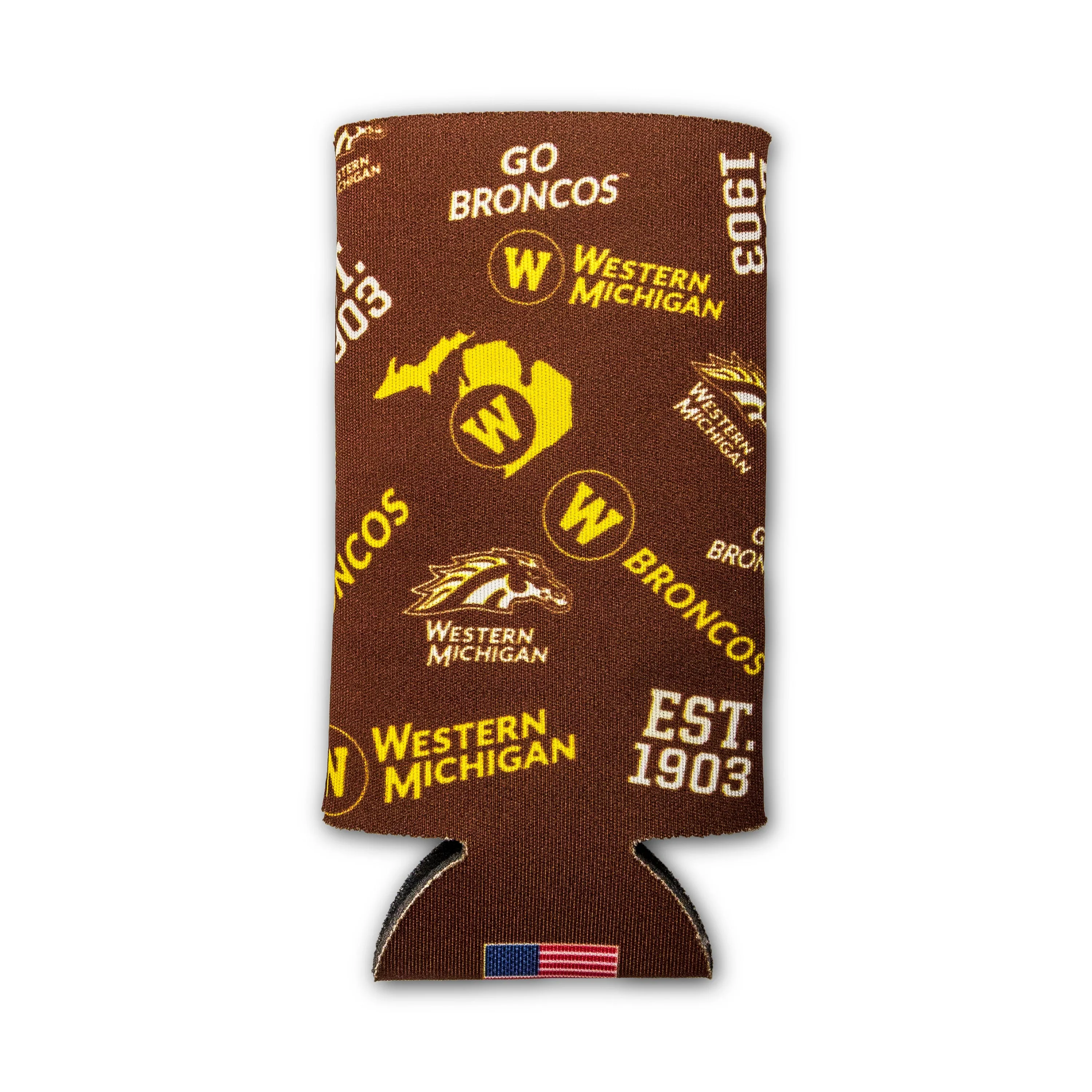 Western Michigan Scatter Slim Can Cooler