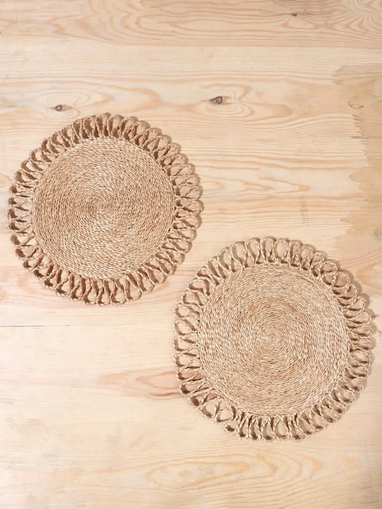 Westside Home Beige Jute Loop Placemat (Set of2)