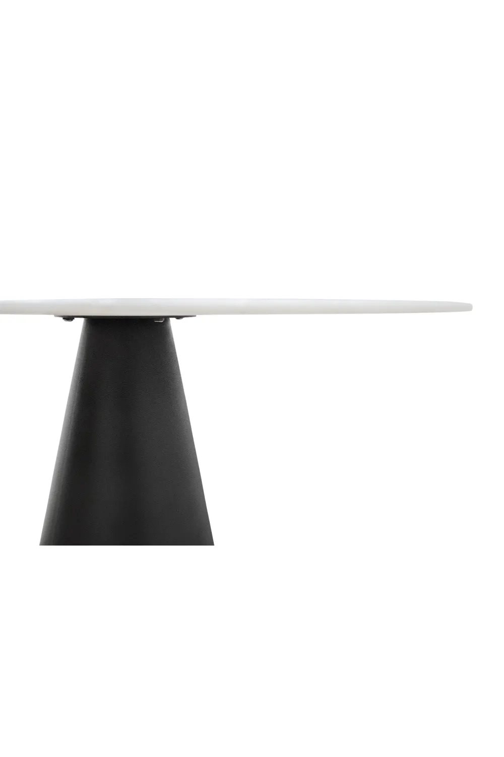 White Marble Pedestal Dining Table | Versmissen Cone