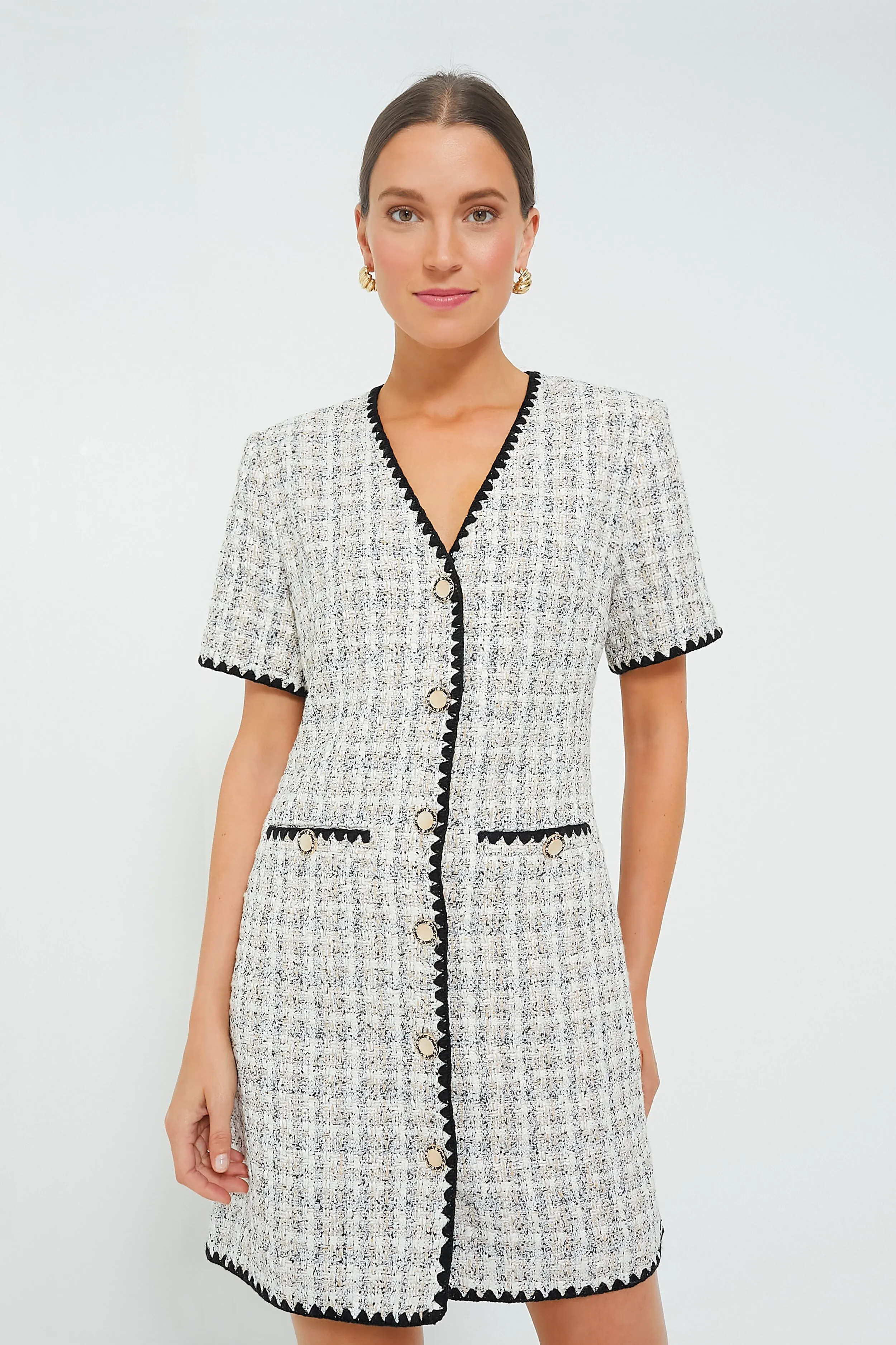 White Tweed Josephine Dress