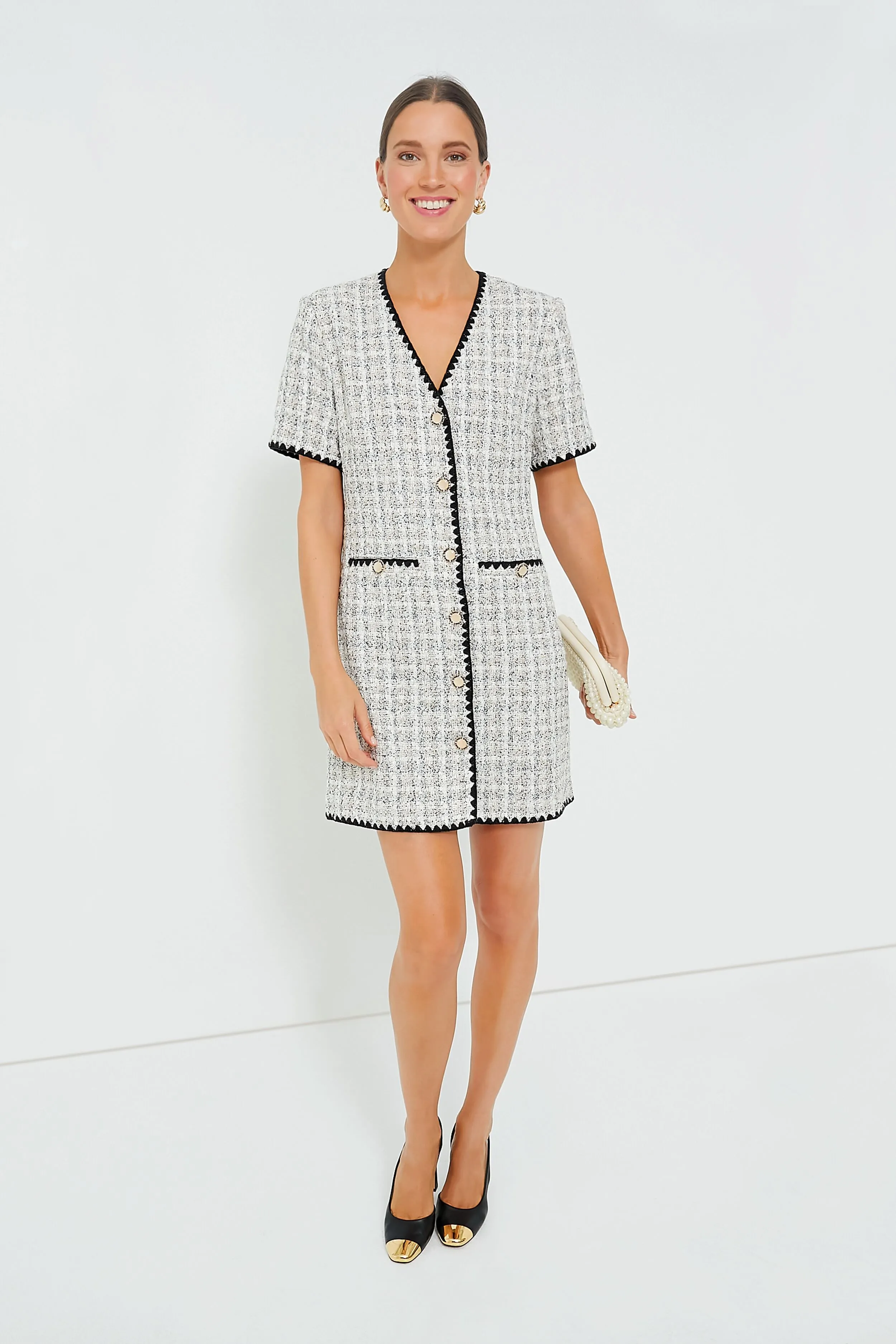 White Tweed Josephine Dress