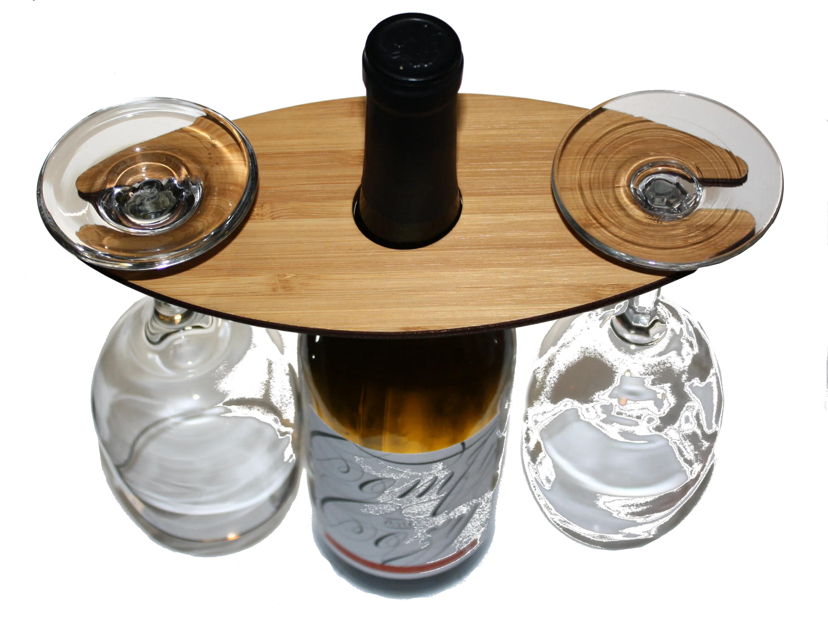 Wooden Wine Glass Caddy - Two Glass